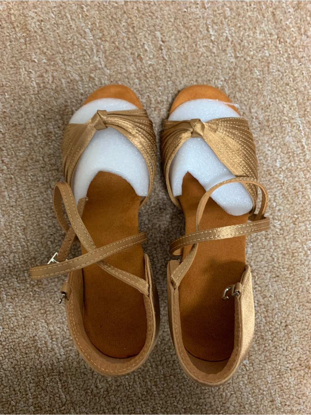 Gold Metallic Latin Rhythm Dance Shoes